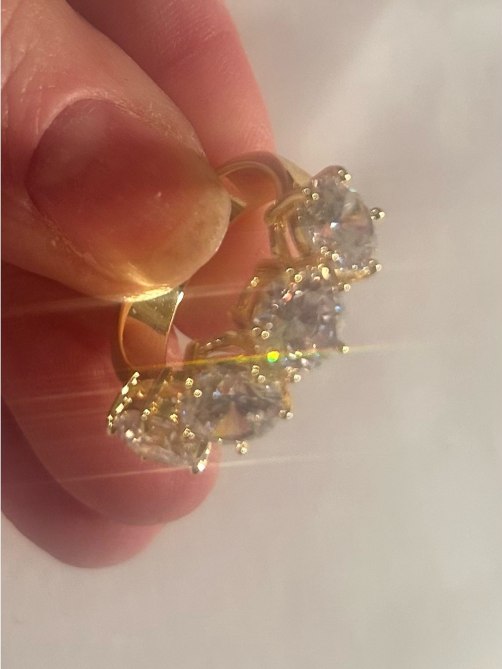 Gold plated CZ Five-Stone  Ring
